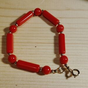 Elegant Red Coral Bracelet
